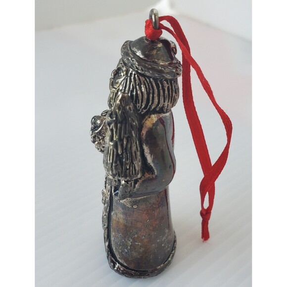 Macys Home for the Holidays Old World Silverplate Santa Christmas Ornament VTG - Picture 9 of 9